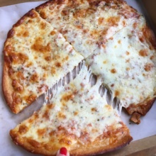 Gluten-free cheesy pizza from Abbot's Pizza Company